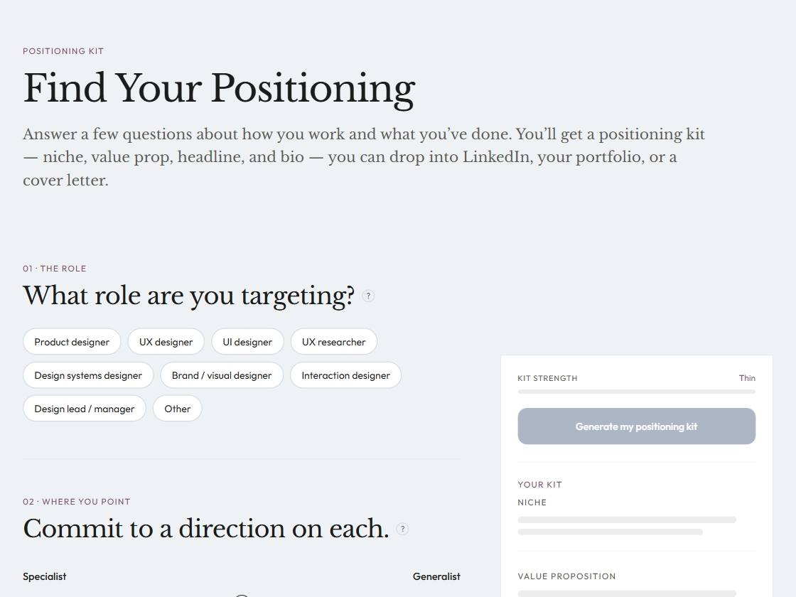 Preview of Design Positioning Kit